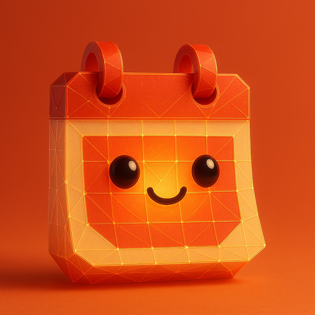 cute character in the shape of a purple question mark.